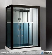 Khung Nhôm sơn đen 30 Inch Cabin Vòi hoa sen với 2 Cửa trượt
