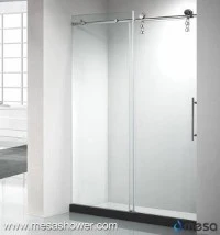 Thanh lịch mới Rollers Frameless nhôm trượt cửa tắm vòi sen