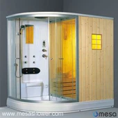 Phòng tắm vòi hoa sen R và Phòng tắm hơi Cabin đôi với Cửa Kính MER-044