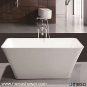 Bồn tắm Acrylic Miễn phí 59 "Trắng w / Chiều ngang Hình Chiều ngang