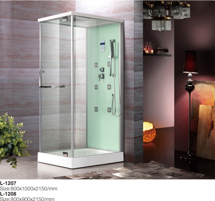 L-1207 L-1208--Standing Alone Square Shower Room with Single Hinge Glass Door_副本2.jpg
